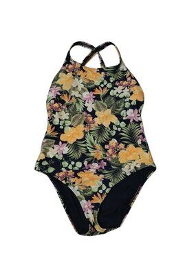 Hurley Floral One Piece Swimsuit Size XXL Women's Beach Colorful Strappy Back